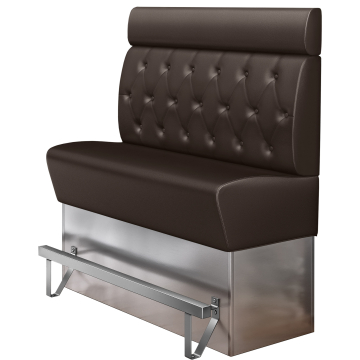 DALLAS | Banco alto para restaurante | An:Al 120 x 158 cm | Marrón | Diseño Chesterfield de rombos | Cuero