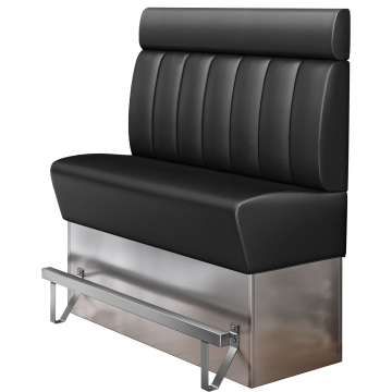 DALLAS | Gastro Hochbank | B:H 140 x 158 cm | Schwarz | Gestreift | Leder