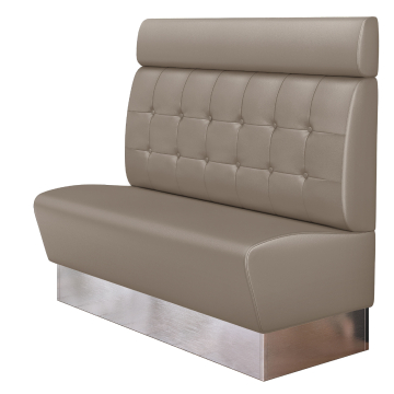 DALLAS | Gastrobank | B:H 160 x 128 cm | Taupe | Chesterfield-knapp | läder