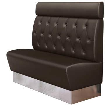 DALLAS | Gastrobank | B:H 200 x 128 cm | Braun | Chesterfield Raute | Leder