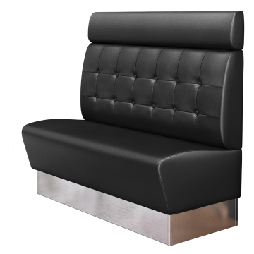DALLAS | Gastrobank | B:H 200 x 128 cm | Schwarz | Chesterfield Button | Leder