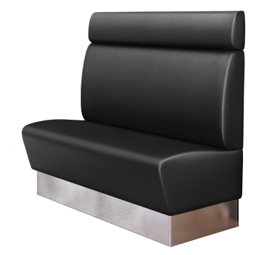 DALLAS | Gastrobank | B:H 200 x 128 cm | Schwarz | Glatt | Leder