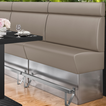 DALLAS | High bench for restaurants | W:H 140 x 158 cm | Taupe | Smooth | Leather