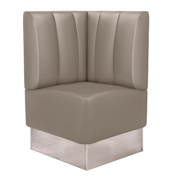 DALLAS | Hjørnebenk for restauranter | B:H 64 x 103 cm | Taupe | Stripete | Skinn
