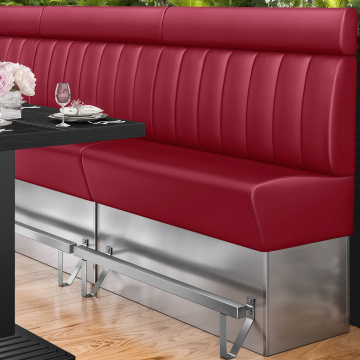 DALLAS | Horeca Hoge Bank | B:H 120 x 158 cm | Rood | Gestreept | Leer