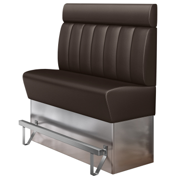 DALLAS | Høy benk for catering | B:H 160 x 158 cm | Brun | Stripete | Skinn