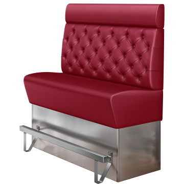 DALLAS | Panca alta per ristorante | L:A 180 x 158 cm | Rosso | Chesterfield | Pelle