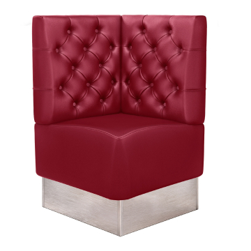 DALLAS | Panca angolare per ristoranti | L:A 64 x 103 cm | Rosso | Chesterfield | Pelle