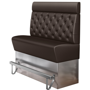 DALLAS | Restaurant High Bench | W:H 100 x 158 cm | Brown | Chesterfield | Leather