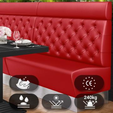 DALLAS | Restaurant Booth Seating | W:H 180 x 128 cm | Red | Chesterfield | Leather
