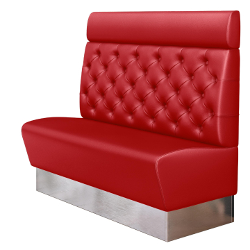 DALLAS | Restaurant Booth Seating | W:H 180 x 128 cm | Red | Chesterfield | Leather