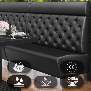 DALLAS | Gastrobank | B:H 100 x 128 cm | Schwarz | Chesterfield | Leder
