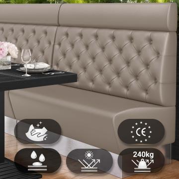 DALLAS | Restaurant Booth Seating | W:H 180 x 128 cm | Taupe | Chesterfield | Leather