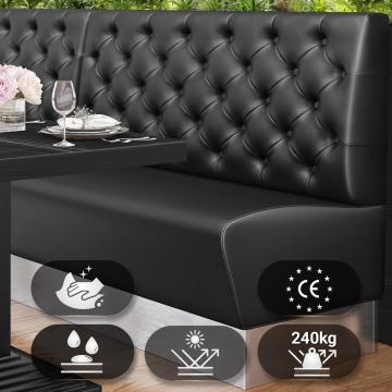 DALLAS | Gastrobank | B:H 100 x 103 cm | Schwarz | Chesterfield | Leder