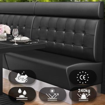 DALLAS | Gastrobank | B:H 100 x 128 cm | Schwarz | Chesterfield Button | Leder