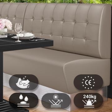 DALLAS | Gastrobank | B:H 100 x 103 cm | Taupe | Chesterfield Button | Leder