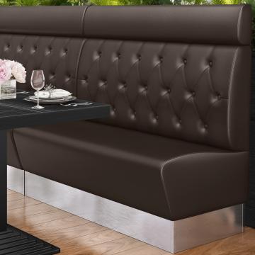 DALLAS | Gastrobank | B:H 100 x 128 cm | Braun | Chesterfield Raute | Leder