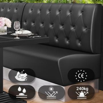 DALLAS | Gastrobank | B:H 100 x 103 cm | Schwarz | Chesterfield Raute | Leder