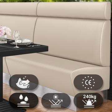 DALLAS | Restaurant Booth Seating | W:H 180 x 128 cm | Cream | Smooth | Leather