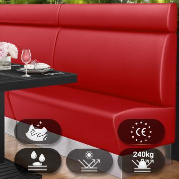 DALLAS | Restaurant Booth Seating | W:H 180 x 128 cm | Red | Smooth | Leather