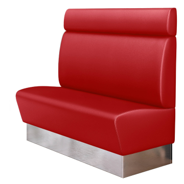 DALLAS | Restaurant Booth Seating | W:H 180 x 128 cm | Red | Smooth | Leather
