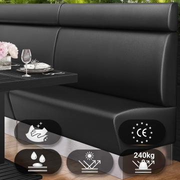 DALLAS | Gastrobank | B:H 120 x 128 cm | Schwarz | Glatt | Leder