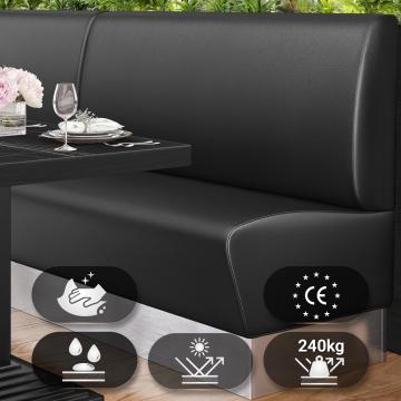 DALLAS | Gastrobank | B:H 200 x 103 cm | Schwarz | Glatt | Leder