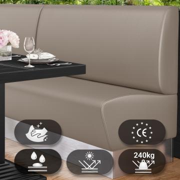 DALLAS | Gastrobank | B:H 120 x 103 cm | Taupe | Glatt | Leder