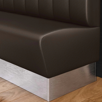DALLAS | Restaurant Booth | W:H 140 x 103 cm | Brown | Striped | Leather