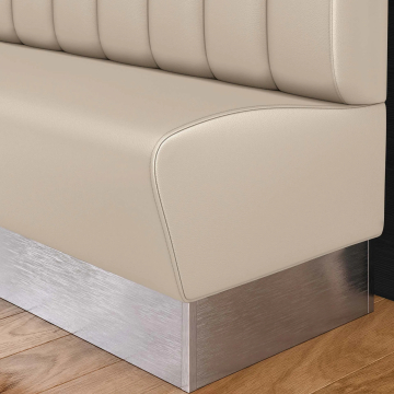 DALLAS | Restaurant Booth | W:H 140 x 103 cm | Cream | Striped | Leather