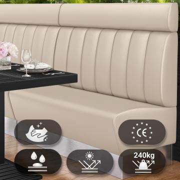 DALLAS | Gastrobank | B:H 160 x 128 cm | Creme | Gestreift | Leder