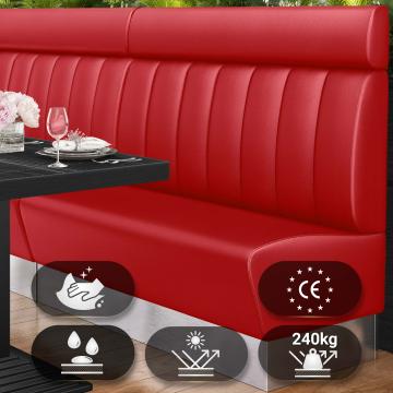 DALLAS | Horeca Bank | B:H 120 x 128 cm | Rood | Gestreept | Leer