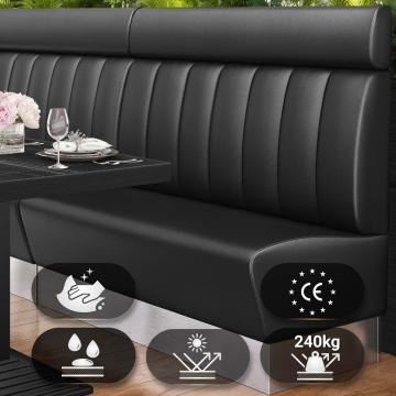 DALLAS | Gastrobank | B:H 100 x 128 cm | Schwarz | Gestreift | Leder