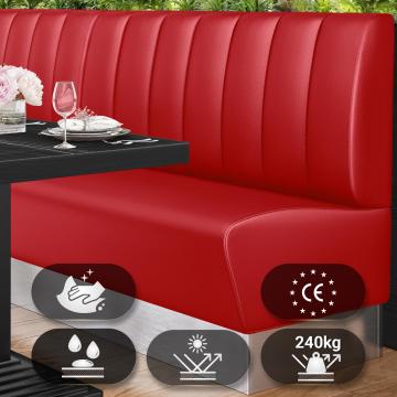 DALLAS | Restaurant Booth Seating | W:H 160 x 103 cm | Red | Striped | Leather