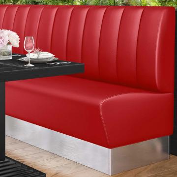 DALLAS | Restaurant Booth | W:H 140 x 103 cm | Red | Striped | Leather