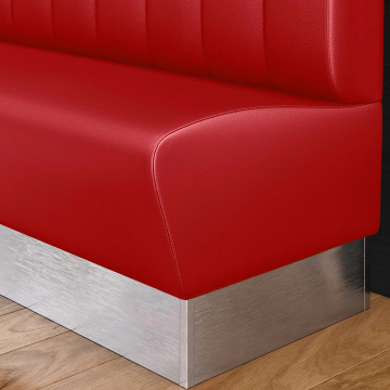 DALLAS | Restaurant Booth | W:H 140 x 103 cm | Red | Striped | Leather