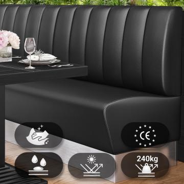 DALLAS | Gastrobank | B:H 120 x 103 cm | Schwarz | Gestreift | Leder