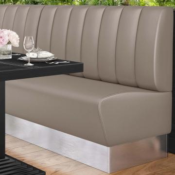 DALLAS | Restaurant Booth | W:H 140 x 103 cm | Taupe | Striped | Leather