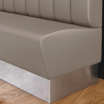 DALLAS | Restaurant Booth | W:H 140 x 103 cm | Taupe | Striped | Leather