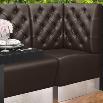 DALLAS | Gastro hörnbänk | B:H 60 x 103 cm | Brun | Chesterfield | Läder