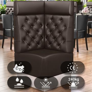 DALLAS | Gastro Eckbank | B:H 64 x 128 cm | Braun | Chesterfield | Leder