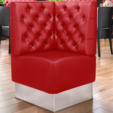DALLAS | Gastro hörnbänk | B:H 60 x 103 cm | Röd | Chesterfield | Läder