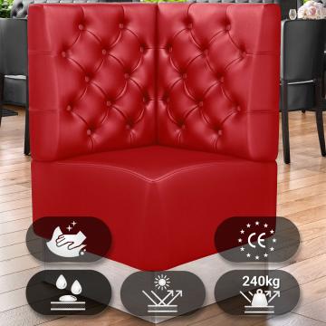 DALLAS | Gastro Eckbank | B:H 64 x 103 cm | Rot | Chesterfield | Leder