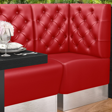DALLAS | Gastro hörnbänk | B:H 60 x 103 cm | Röd | Chesterfield | Läder