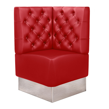 DALLAS | Hörnsoffa till restaurang | B:H 64 x 103 cm | Röd | Chesterfield | Läder