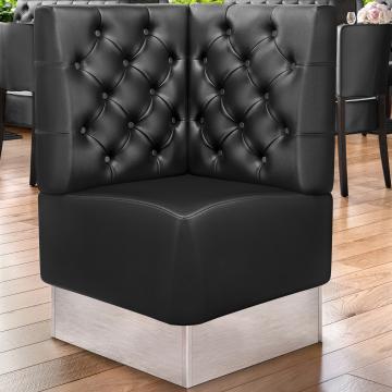 DALLAS | Gastro hörnbänk | B:H 60 x 103 cm | Svart | Chesterfield | Läder