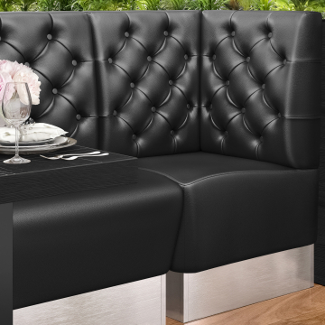 DALLAS | Gastro hörnbänk | B:H 60 x 103 cm | Svart | Chesterfield | Läder