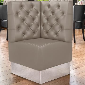 DALLAS | Gastro hörnbänk | B:H 60 x 103 cm | Taupe | Chesterfield | Läder