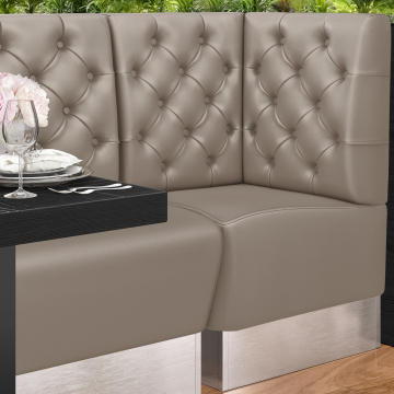 DALLAS | Gastro hörnbänk | B:H 60 x 103 cm | Taupe | Chesterfield | Läder