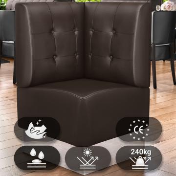 DALLAS | Gastro Eckbank | B:H 64 x 103 cm | Braun | Chesterfield Button | Leder